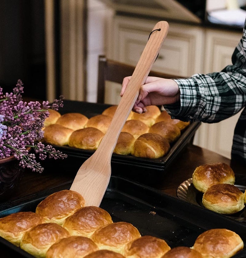 ECOSALL Large Wooden Spoon - 18-inch Heavy Duty Cajun Stir Paddle for Cooking in Big Pots & Wall DÃ©cor - Big Spoon For Brewing, Grill, Mixing, Stirring - Solid Natural Hard Wood Long Spatula. - Image 3